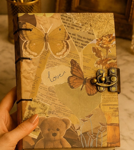 Diario vintage farfalla - vintage, a