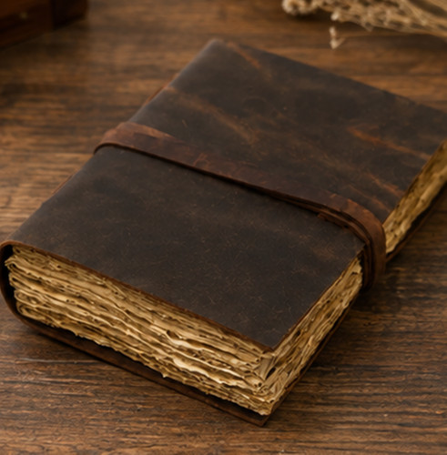 Diario vintage pelle fatto - diario,